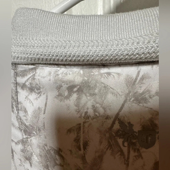 Hickey Freeman Golf white and grey palm tree polo shirt - Picture 4 of 7